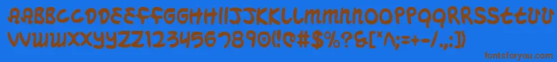 Mbeansc Font – Brown Fonts on Blue Background