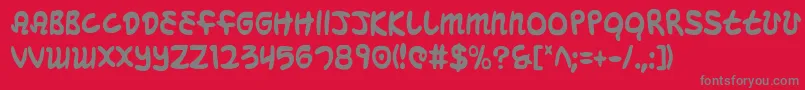 フォントMbeansc – 赤い背景に灰色の文字