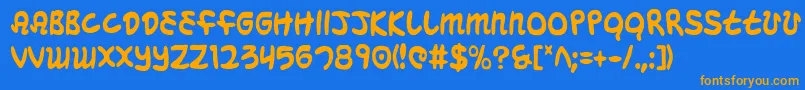 Mbeansc Font – Orange Fonts on Blue Background