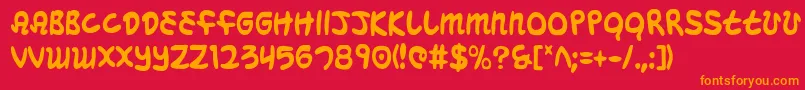 Mbeansc Font – Orange Fonts on Red Background