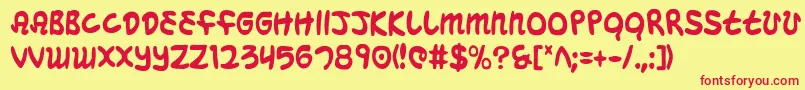 Mbeansc Font – Red Fonts on Yellow Background