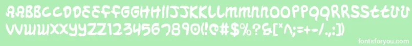 Mbeansc Font – White Fonts on Green Background