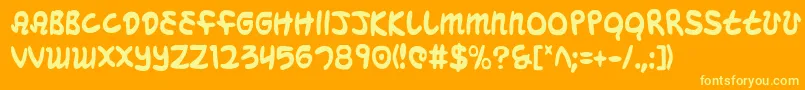 Mbeansc Font – Yellow Fonts on Orange Background