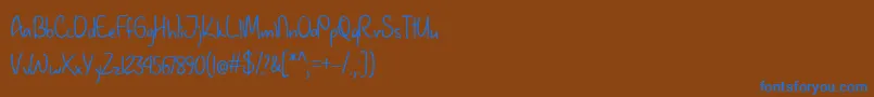 Подробнее о шрифте JanuaryHandwritingTtf Шрифт JanuaryHandwritingTtf – синие шрифты на коричневом фоне