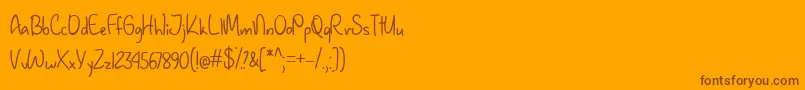 JanuaryHandwritingTtf Font – Brown Fonts on Orange Background