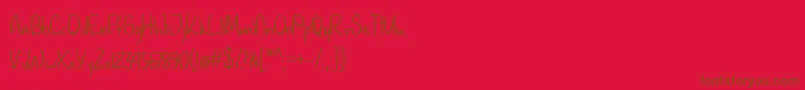 JanuaryHandwritingTtf Font – Brown Fonts on Red Background