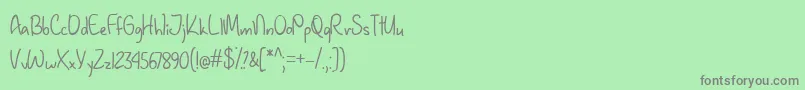 JanuaryHandwritingTtf Font – Gray Fonts on Green Background