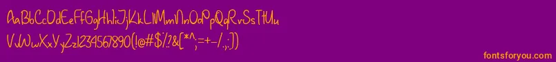fuente JanuaryHandwritingTtf – Fuentes Naranjas Sobre Fondo Morado