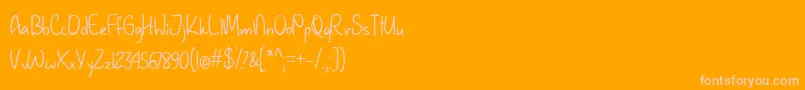 Więcej informacji o czcionce JanuaryHandwritingTtf Czcionka JanuaryHandwritingTtf – różowe czcionki na pomarańczowym tle