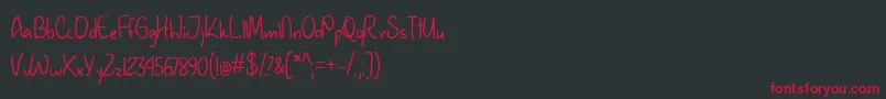 JanuaryHandwritingTtf Font – Red Fonts on Black Background