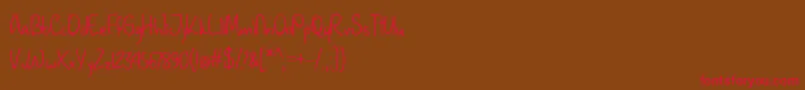 JanuaryHandwritingTtf Font – Red Fonts on Brown Background