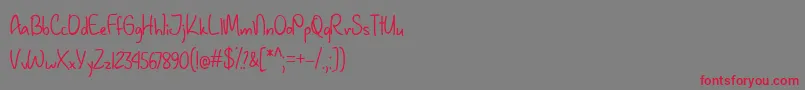 JanuaryHandwritingTtf Font – Red Fonts on Gray Background