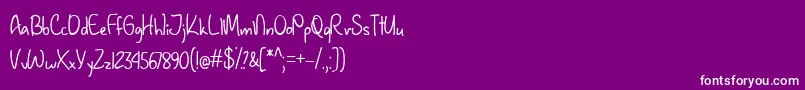 Fonte JanuaryHandwritingTtf – fontes brancas em um fundo violeta
