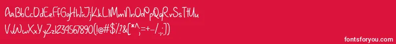 JanuaryHandwritingTtf Font – White Fonts on Red Background