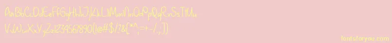 JanuaryHandwritingTtf Font – Yellow Fonts on Pink Background
