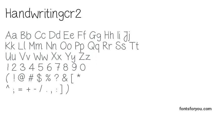 Czcionka Handwritingcr2 – alfabet, cyfry, specjalne znaki