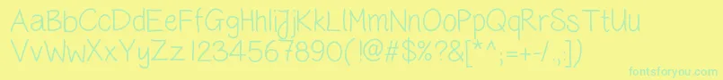 Handwritingcr2-Schriftart – Grüne Schriften auf gelbem Hintergrund