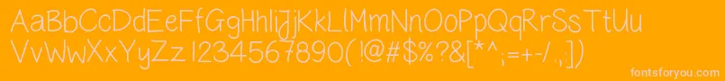 フォントHandwritingcr2 – オレンジの背景にピンクのフォント