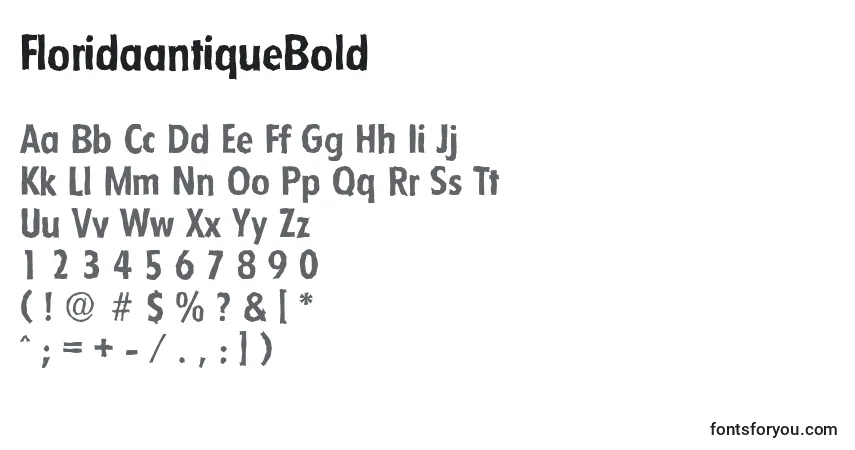 FloridaantiqueBoldフォント–アルファベット、数字、特殊文字