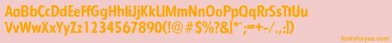 FloridaantiqueBold-Schriftart – Orangefarbene Schriften auf rosa Hintergrund