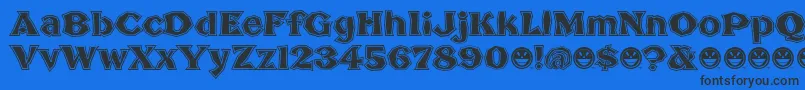 BrokenPosterTour Font – Black Fonts on Blue Background