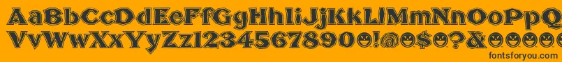 Шрифт BrokenPosterTour – чёрные шрифты на оранжевом фоне