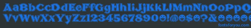 フォントBrokenPosterTour – 黒い背景に青い文字