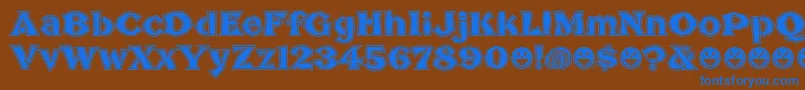 フォントBrokenPosterTour – 茶色の背景に青い文字