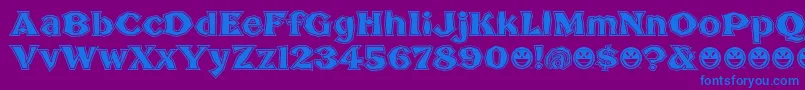 Шрифт BrokenPosterTour – синие шрифты на фиолетовом фоне