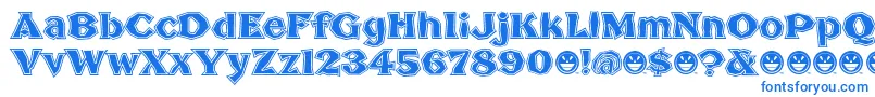 フォントBrokenPosterTour – 白い背景に青い文字