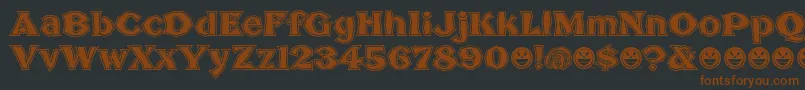 BrokenPosterTour-fontti – ruskeat fontit mustalla taustalla