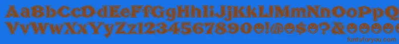 BrokenPosterTour Font – Brown Fonts on Blue Background