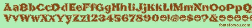 Шрифт BrokenPosterTour – коричневые шрифты на зелёном фоне