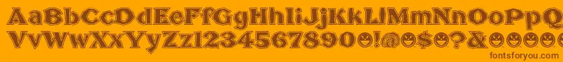 Шрифт BrokenPosterTour – коричневые шрифты на оранжевом фоне