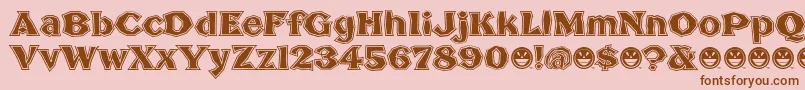 BrokenPosterTour-fontti – ruskeat fontit vaaleanpunaisella taustalla