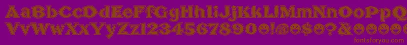 Шрифт BrokenPosterTour – коричневые шрифты на фиолетовом фоне
