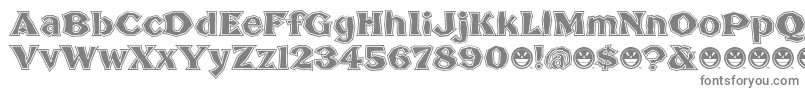 BrokenPosterTour-fontti – harmaat kirjasimet valkoisella taustalla