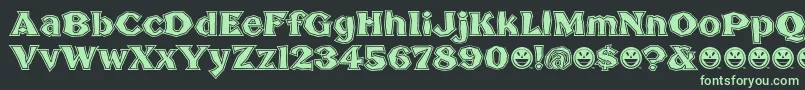 フォントBrokenPosterTour – 黒い背景に緑の文字