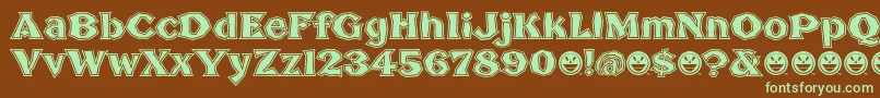 BrokenPosterTour Font – Green Fonts on Brown Background