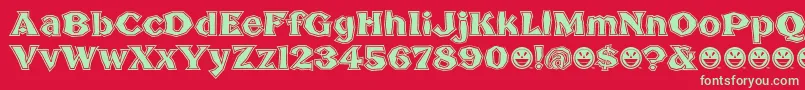 BrokenPosterTour Font – Green Fonts on Red Background