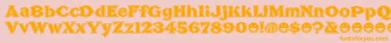 BrokenPosterTour Font – Orange Fonts on Pink Background
