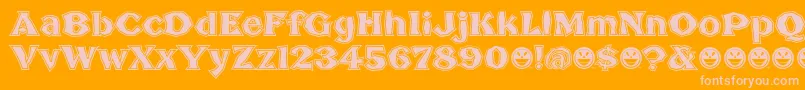 BrokenPosterTour Font – Pink Fonts on Orange Background