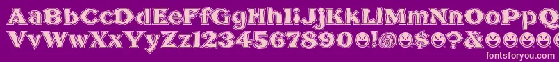 BrokenPosterTour-fontti – vaaleanpunaiset fontit violetilla taustalla