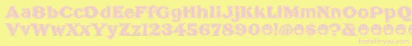 BrokenPosterTour Font – Pink Fonts on Yellow Background