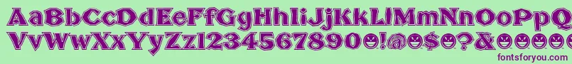 BrokenPosterTour Font – Purple Fonts on Green Background