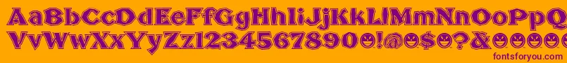 BrokenPosterTour Font – Purple Fonts on Orange Background