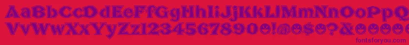 BrokenPosterTour-fontti – violetit fontit punaisella taustalla