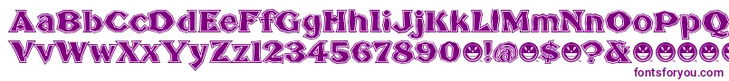 BrokenPosterTour-fontti – violetit fontit valkoisella taustalla