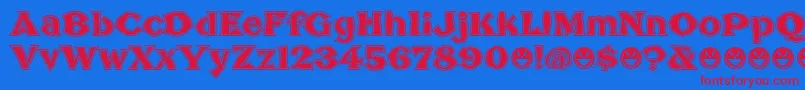 Шрифт BrokenPosterTour – красные шрифты на синем фоне