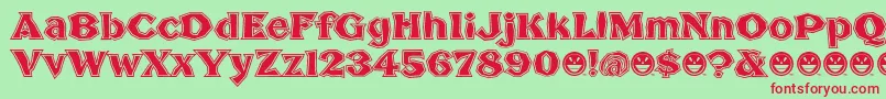 BrokenPosterTour Font – Red Fonts on Green Background